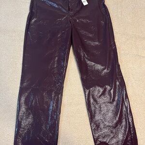 Express Women's Glossy Black Straight Leg Jeans